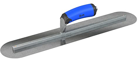 Bon 67-198 Steel City Finish Trowel - Round - Carbon Steel - 20 X 4 - Comfort Grip - Long Shank