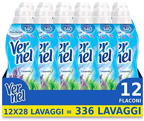 Vernel Lavanda Ammorbidente Lavatrice Concentrato Profumato, Intensa Freschezza e Morbidezza, 12 Flaconi