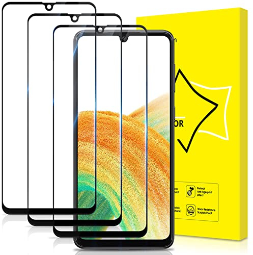 GiiYoon 3 Stück Panzer Schutz Glas für Samsung Galaxy A50/A30/A20/A33 5G/M21S/A40S/A50S/M30S/M10S, HD-Klar, Volle Abdeckung, 9H Härte, Anti-Kratzen
