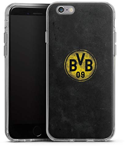 Silikon Hülle kompatibel mit Apple iPhone 6 Case transparent Handyhülle Borussia Dortmund BVB Fanartikel