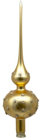 Condecoro Gold Matt Glas Spitze - Klassisch-Modern - Weihnachten - Christbaumspitze