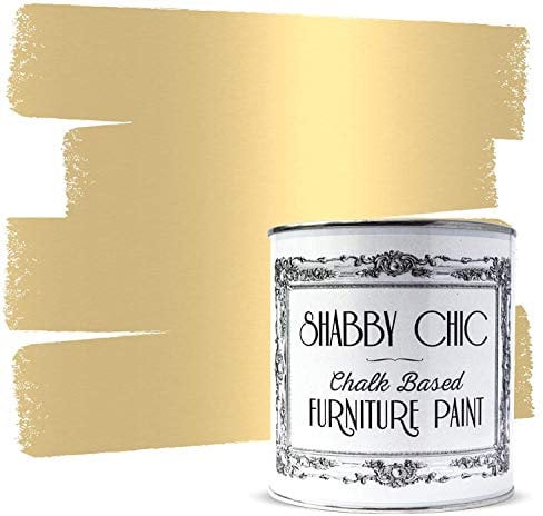 Antique Gold Shabby Chic Chalk Based Furniture Paint Matte Finish Water-Based Highly Opaque Designed to Restore and Upscale Interior And Exterior Surfaces - 2.5 litre