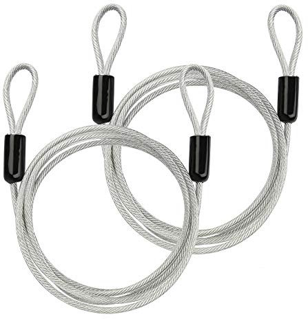 TSSS 2 PCS 2 Meters Security Cable Luggage Lock Safety Wire, Galvanized PVC Coated, Max. Load 100KG