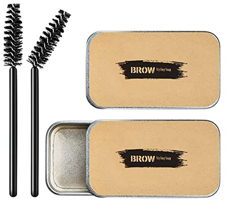Kit di sapone per sopracciglia, 2 pezzi, per lo styling delle sopracciglia, gel di lunga durata, impermeabile, per sopracciglia, trucco per sopracciglia e sopracciglia naturali, effetto soffici