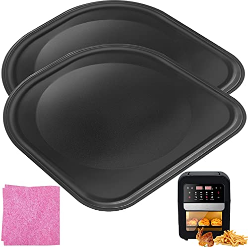 2 Stück Luftfritteusen-Abtropfschale für PowerXL 6QT, 10QT Luftfritteusen, verbesserte Air Fryer Drip Pan Ersatzteile für PowerXL Vortex Air Fryer Pro Plus, antihaftbeschichtet, spülmaschinenfest