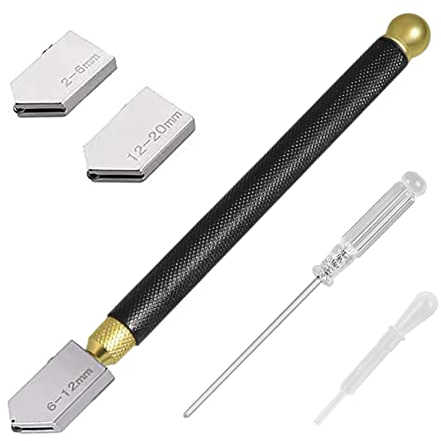 iJiZuo Tagliavetro 2mm-20mm, Tagliavetro Professionale, Carburo con Design Ergonomico Della Maniglia Gamma, per Specchio e Piastrelle in Mosaico di Vetro Spesso
