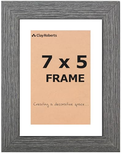 Picture Frame 7 x 5, Dark Grey, Freestanding and Wall Mountable, 13 x 18 cm, 7x5 Picture Frames, Grey 5x7 Photo Frames, 7x5 Photo Collage Gallery Display