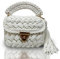 CHQEL Abend-Clutch für Damen, handgefertigt, gehäkelt, Hochzeit, Party, Geldbörse, kleine Klappe, formelle Umhängetasche, Abend-Clutch, Flieder