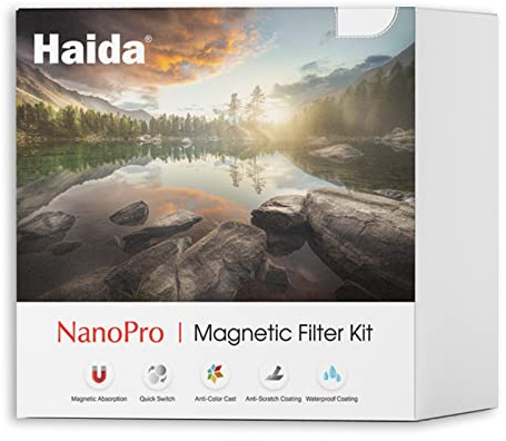 Haida NanoPro Magnetisches ND Kit enthält Filteradapterring und Tasche ND0.9/1.8/3.0 Filter magnetischer Objektivdeckel klein zu groß Step-up Ringfilter 82 mm