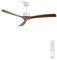 CREATE / WIND LARGE DC/Ventilatore da soffitto bianco e pale legno scuro / 6 velocità, silenzioso, programmabile, due altezze