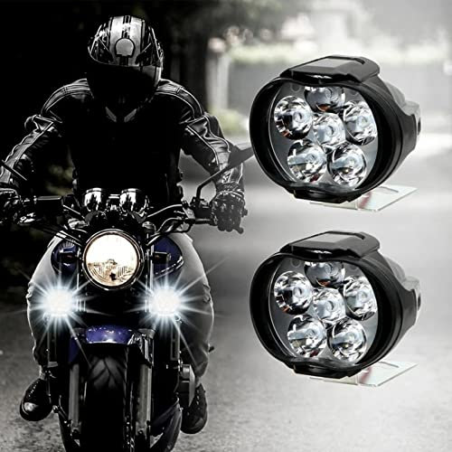 MCDD Phare LED Additionnels avec Interrupteur - 2Pcs Feux Avant Supplémentaires Anti Brouillard 12V pour Moto, Truck, Quad, Scooter