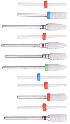 Fresa de Cerámica de 12 Uds, Yctze para Cortar Uñas, Dispositivo Profesional, Brocas para Uñas Acrílicas, Kit de Cerámica