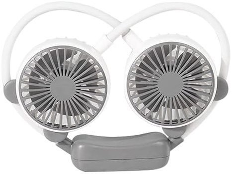 Dpofirs Ventilateur de Cou Portable Rechargeable avec Refroidissement Personnel Sans - Blanc