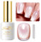Imtiti Vernis à Ongles Gel Or Rose, 15 Ml 9d Hologramme Holographique Vernis à Ongles Gel MagnéTique Paillettes Oeil de Chat Gel UV Led Soak Off avec 1 Aimant