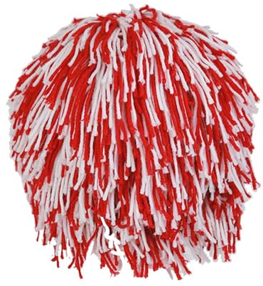 WUODHTW Warme Herbst- und Wintermütze, handgefertigt, Strickmütze, Halloween-Hüte, Partyhüte, Wolle, wilde Hüte, Männermütze, lustige Perücke, Rot Weiß 48-52, L