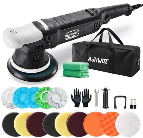 AUTIWOZ 6-Inch Dual Action Car Buffer Polisher With 6 Variable Speeds for Detailing, Polishing, Waxing - Random Orbital DA Kit