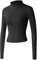 Vanchenl Damen Slim Fit Athletische Full Zip Stretch Leichte Workout Laufjacke mit Daumenlöchern Schwarz S