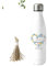 Bouteille Isotherme 750 ml Merci Maîtresse – Couronne de Fleurs – Personnalisée avec Prénom et Année Scolaire – Cadeau Fin d’Année