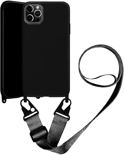 VooDirop Handykette Hülle für iPhone 13 Handyhülle mit Band Abnehmbar Nylon Lanyard Stoßfest Silikonhülle Handyhülle mit Verstellbarer Kordel zum Umhängen Schutzhülle