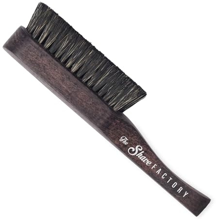 THE SHAVE FACTORY Bart-Fade-Bürste aus Dunklem Holz – Präzisionsbürste für Friseure – Glattes Finish & Saubere Übergänge – Ergonomischer Holzgriff – Langlebiges Werkzeug