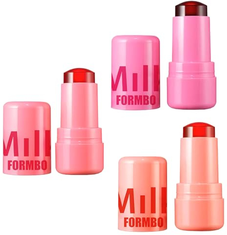 3 Stück Milk Makeup, Milk Jelly Blush Milk Jelly Blush Milk Cooling Water Jelly Tint Blush Milk Makeup Blush Glatte Lippentextur Hochglänzendes Aufbaubares Aquarell-Finish, Schnell Trocknend