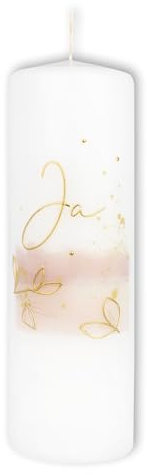 FRITZ COX Hochzeitskerze | 100% deutsche Handarbeit | Paraffinwachs | 25cm x 8cm (Ja)
