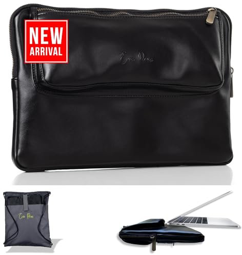 EVAPERA Executive Combination Macbook Laptop Case Bag with Ingenious Backpack A+Grade Faux Leather Functional Business Briefcase School Travel Handbags for Women&Men Water Repellent (Black, 13.3 In)