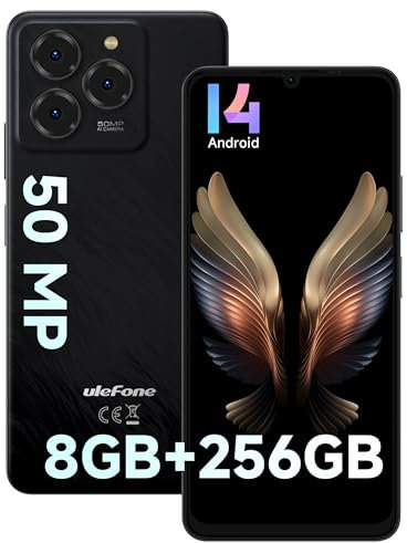 Ulefone Note 20 Pro Android 14 Smartphone 4G, Écran 6.75 HD+, 8Go RAM+256Go ROM, Caméra 50MP+8MP, Batterie 6000mAh, Telephone Portable Debloque Dual SIM/Face ID/Fingerprint/GPS/OTG