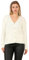 STAR FASHION Women's Cable Knitted Cardigan V Neck Long Sleeve 5 Button 2 Pocket Cardigan Sweater Ladies Warm Spring Summer Wear Cream-SM