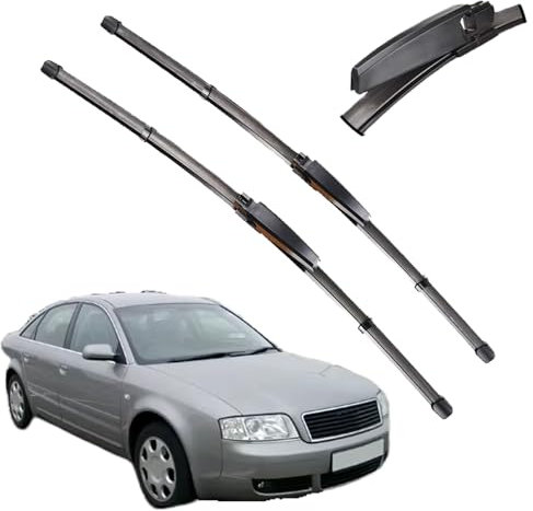 LOVVEEUV Escobillas limpiaparabrisas Delantera de Coche para A-UDI A6 C5 4B 1997-2004, Limpiaparabrisas Delantero de Goma para Todo Tipo de climas Piezas de Repuesto,2PCS