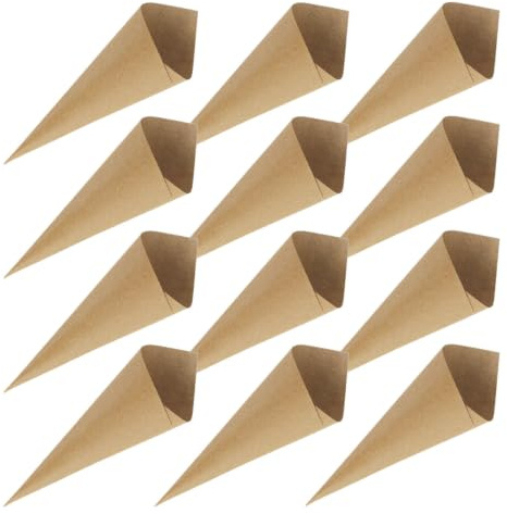 BESTYASH Papierblütenkegel Blumentüten 60 Stück aus Papier mit Großer Kapazität als Elegante Gastgeschenke Faltbare für Hochzeit und Retro Partys