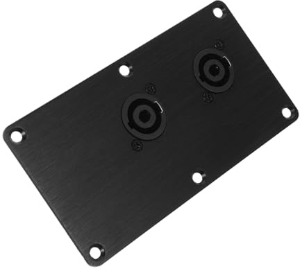 Lautsprecherverdrahtungs Anschlusskasten Doppel-4-pin Xlr 147x75 Mm | Aluminiumlegierung, Schwarze Rückwand, Vergoldete Kontaktpunkte, für Audio Setups und Outdoor Einsatz