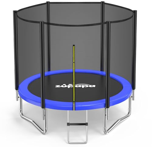 Zupapa Heavy Duty Yard Trampoline with Enclosure Net & Non-Slip Ladder for Kids & Adults, Family Outdoor Backyard Fun