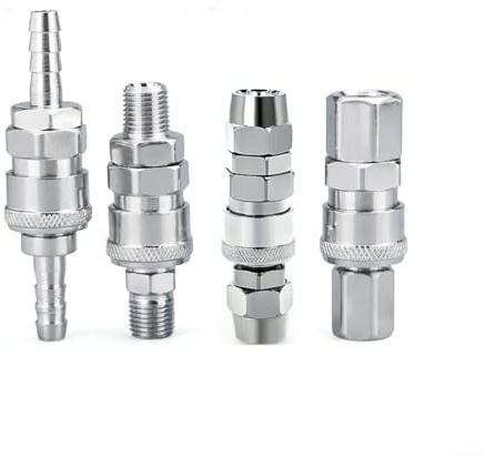 Luftkompressor-Schnellspanner-Schlauchkupplungs-Set, gehärteter Stahl, pneumatische Armaturen für dauerhaften Werkstatt- und Garageneinsatz (SM + PM-20)
