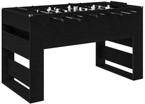 vidaXL Tischfußballtisch Schwarze Eiche 146,5 x 74 x 85 cm, Rechteckiger, moderner Tischfußball für Familienspiele, langlebig, drinnen für Wettkampf und Spaß