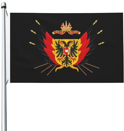 Décoration De Drapeau Empire Allemand Saint-Empire Romain Germanique Oiseau Suspendre Bannière Uv Fade Résistant Drapeau Jardin Pour Porche Fête Intérieur 3X5 Ft