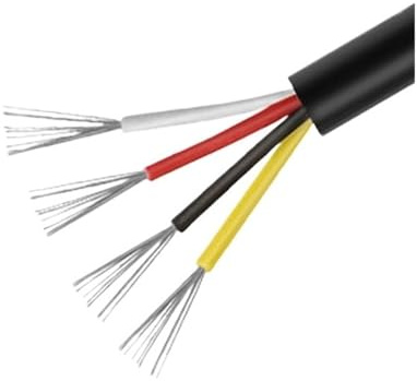 Lasitech 5/10 M 2C/3C/4C/5 Kerne 16 18 20 22 24 26 28 AWG Manteldraht, Schwarzes Kabel, PVC-Elektrodrähte, Verzinntes Kupfer, Elektrisches Audio-Lautsprecher-Verlängerungskabel(UL2464-4C,5m 26 AWG)