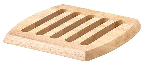 Continenta quadratischer Holz-Untersetzer aus Gummibaumholz, Unterlage für Töpfe und Pfannen, Größe: 20 x 20 x 1,5 cm