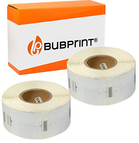 Bubprint 2 Etiketten kompatibel als Ersatz für Dymo 11353 S0722530 für Labelwriter 310 320 330 Turbo 400 Twin Turbo Duo 450 Twin-Turbo Duo SE450 25X13MM WEISS