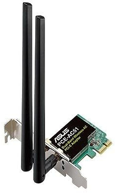 ASUS AC750 Dual Band PCIe WiFi Adapter (PCE-AC51) – Kompatibel mit PCIe x1/x16 Slot, abnehmbare Antennen für Flexible Platzierung, einfache Einrichtung, unterstützt Windows 10/8.1/7, Linux