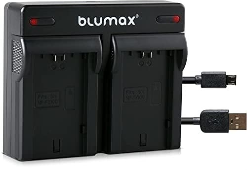Blumax Mini Dual Charger for Sony NP-FZ100 Dual Charger | Suitable for Sony Alpha ILCE 7 III/Alpha 7RM3, 7M3 / 7 III/Alpha 7R III / 7R IV / 7SIII / Alpha 9 II / A9S || Includes Micro USB Cable