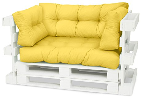 Spatium Palettenkissen Palettenauflage Palettenpolster Euro Palettenmöbel (Langes Rückenkissen 120x40x10/20, Gelb)