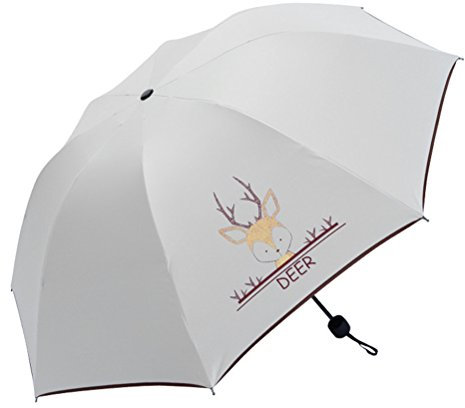 Maibar Paraguas Plegables Anti UV Dama Compacto Portátil animal Parasol Sombrillas Para Mujeres (G-Ciervo)
