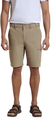 Mountain Warehouse Trek Stretch Mens Shorts - Fast Dry Cargo Shorts, Lightweight, Adjustable Fit Casual Short Pants, Stretchable - for Spring Summer, Hiking, Camping Dark Beige W28
