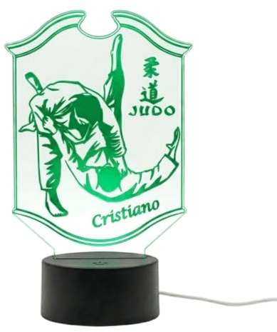 Generico Lampada LED Judo Personalizzata con Nome – Luce Notturna 3D per Judoka – Idea Regalo Sportiva per Bambini e Adulti – 7 Colori RGB – Decorazione Camera e Palestra – Materiale Acrilico