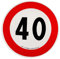 4R Quattroerre.it 1545/40 Selbstklebende Geschwindigkeitsbegrenzung 40 km/h, EU genehmigt