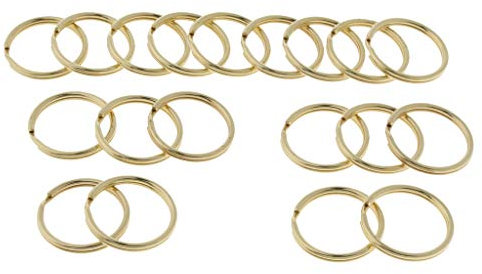 Fenteer 2ßx Messing Hauptpunkt, Key Ringe Split Metallringe Gold Hauptpunkt, Keyring in verschiedenen Größen, Runder Rand 10mm