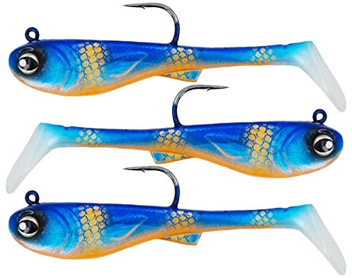 FISHN® GRUMPYbaby Gummifisch Set - Gewicht: 13g, Länge: 11cm - Extreme Schwimmaktion, Angelköder zum Hechtangeln, Softbait, Swimbait, hohe Fangkraft, Hecht (3 Stück) (GRUMPYbaby Blue)