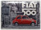 Nostalgic-Art Targhe Vintage, Fiat 500 – Red car in the street – Idea regalo per amanti di auto, in metallo, Design retro per decorazione, 30 x 40 cm