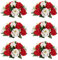 Nuptio 6 künstliche Blumensträuße künstlicher Blumenstrauß, 15 Plastikrosen im Strauß mit Halter, geeignet für das Blumenregal aus unserem Shop für Party, Valentinstag, Heimdekoration (Rot und Weiß)